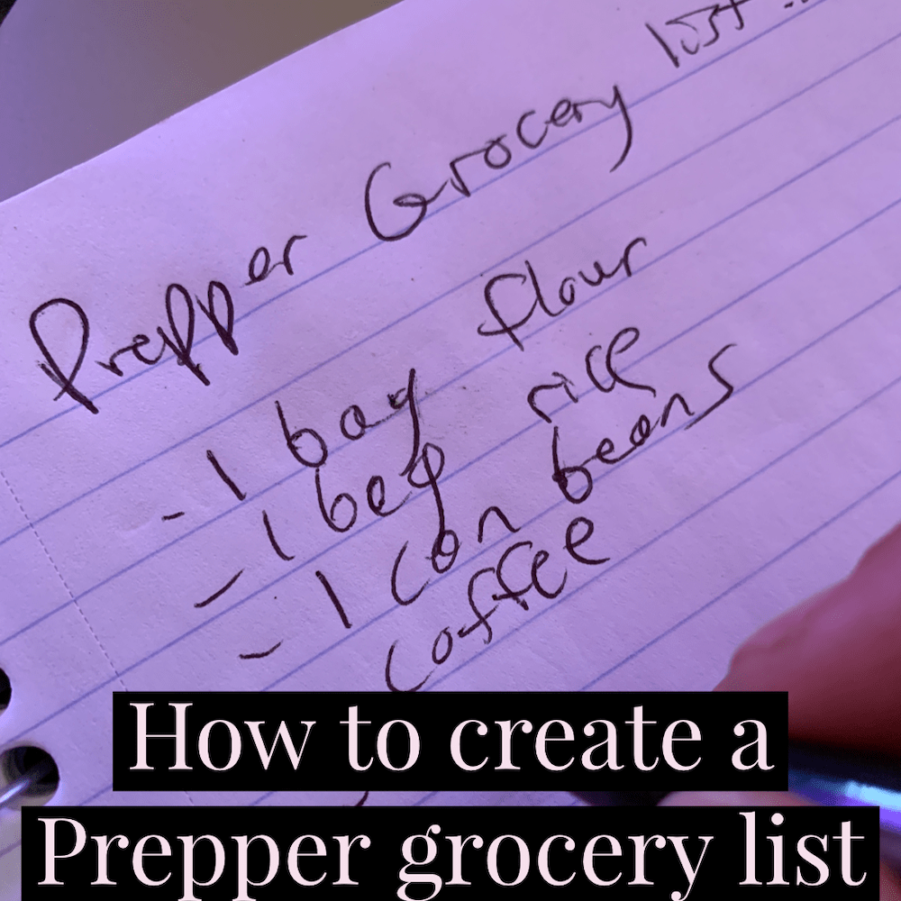 prepper grocery list